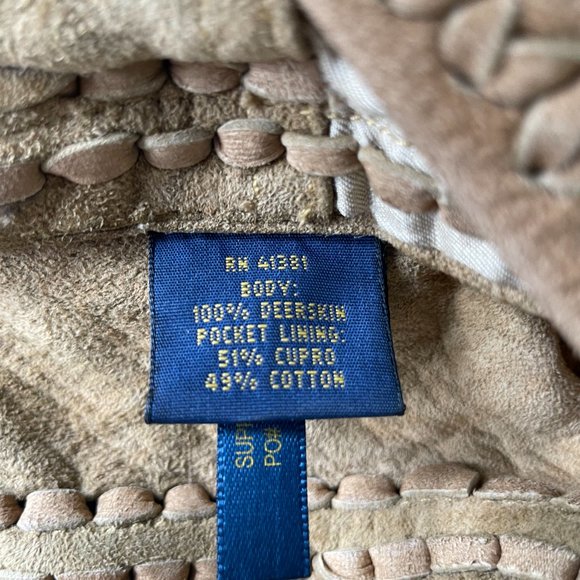 Polo Ralph Lauren Suede Fringe Lace-up Shorts - Picture 4 of 4